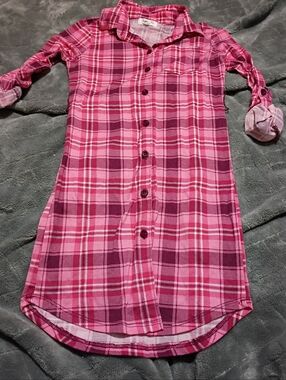 paper tee Pink Plaid Button-Up Dress